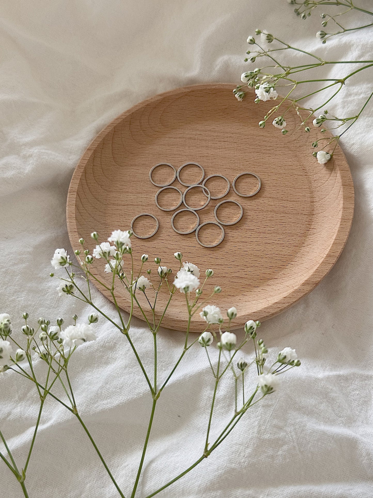 Maskemarkør - 10 pk ringer sølv