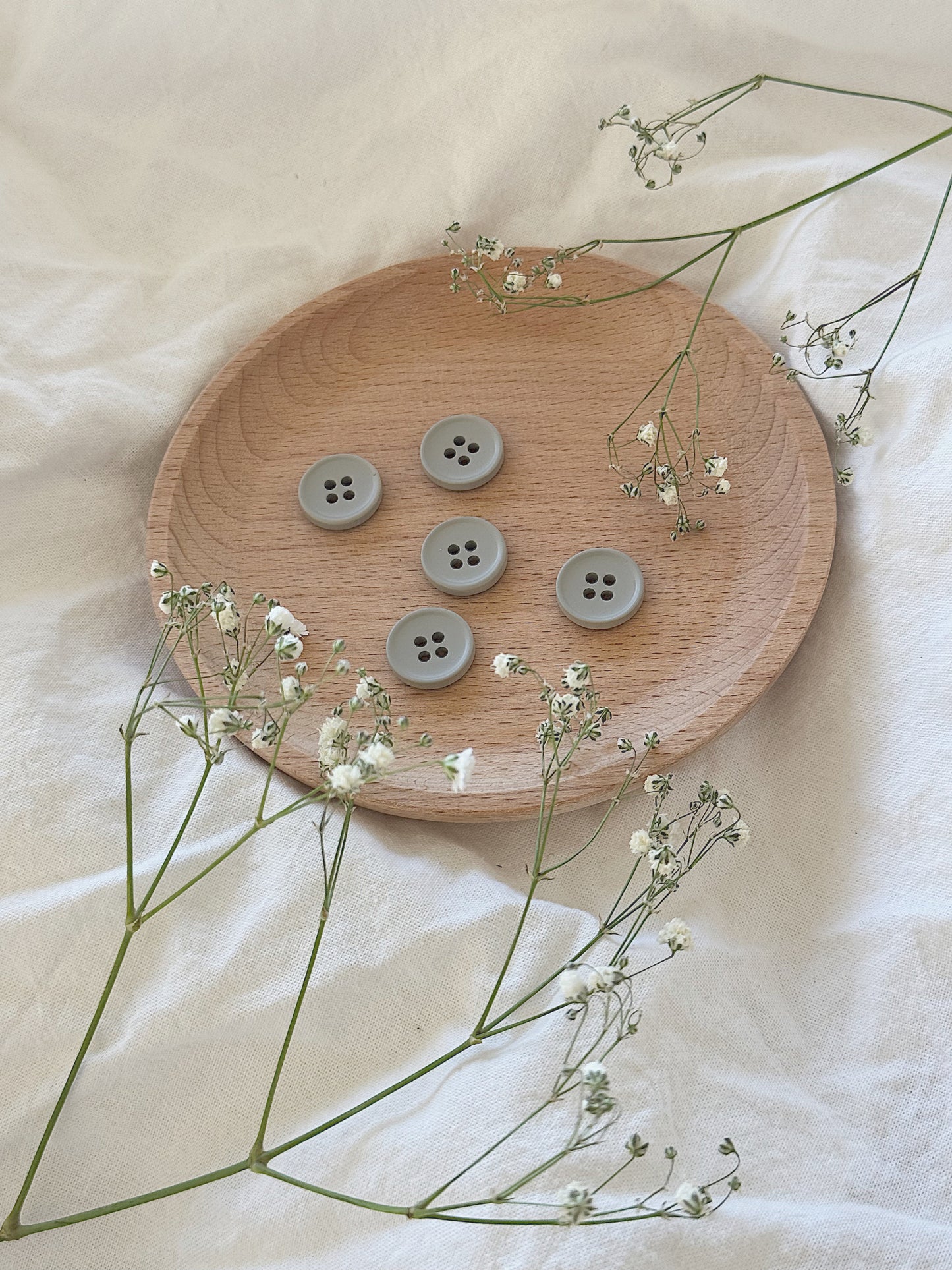 Knapper lys grå 15mm