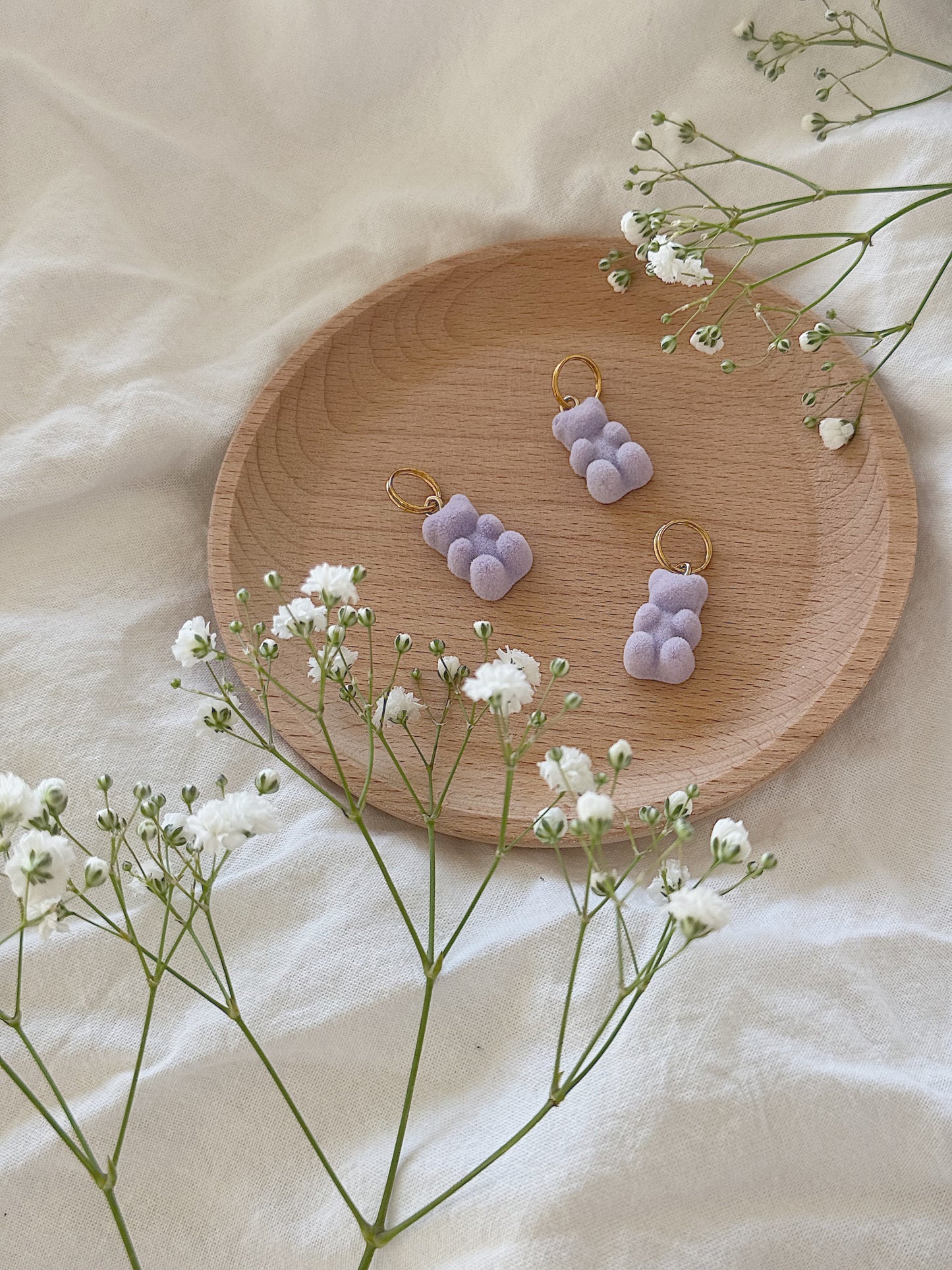 #130 Maskemarkør - Lilla gummibjørn velour