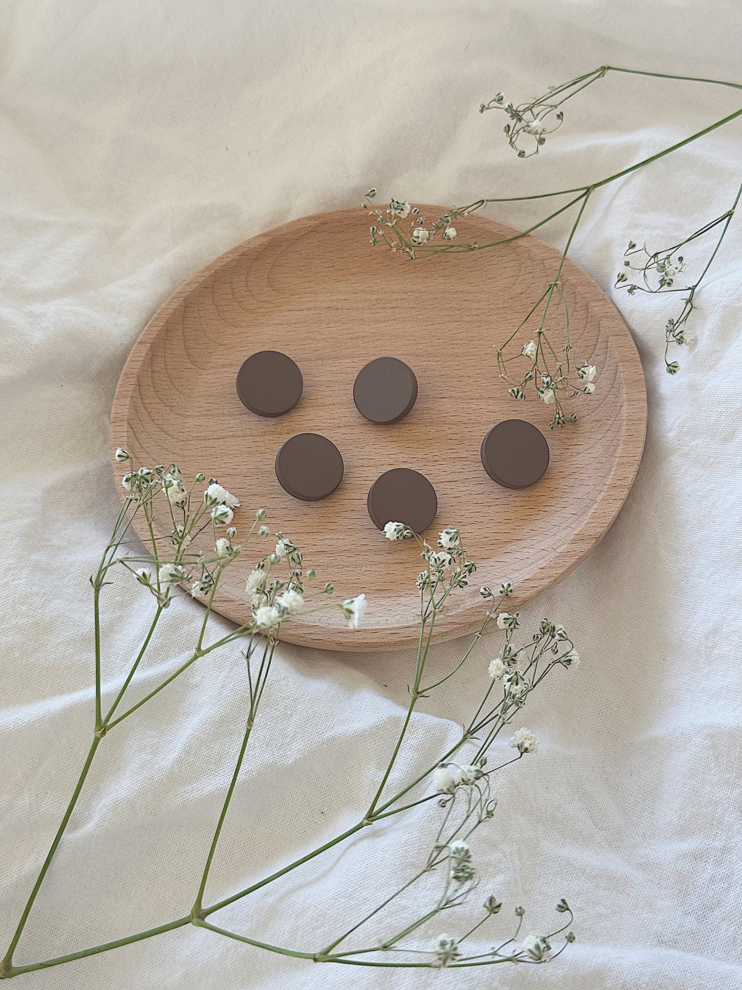 Knapper mørk brun 15mm