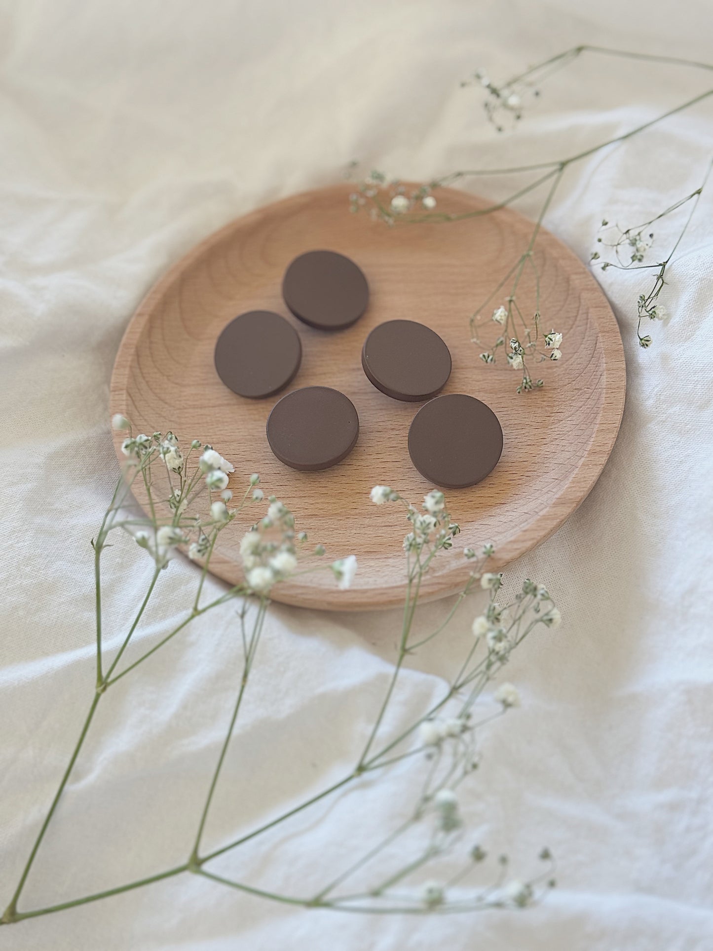 Knapper mørk brun 20mm