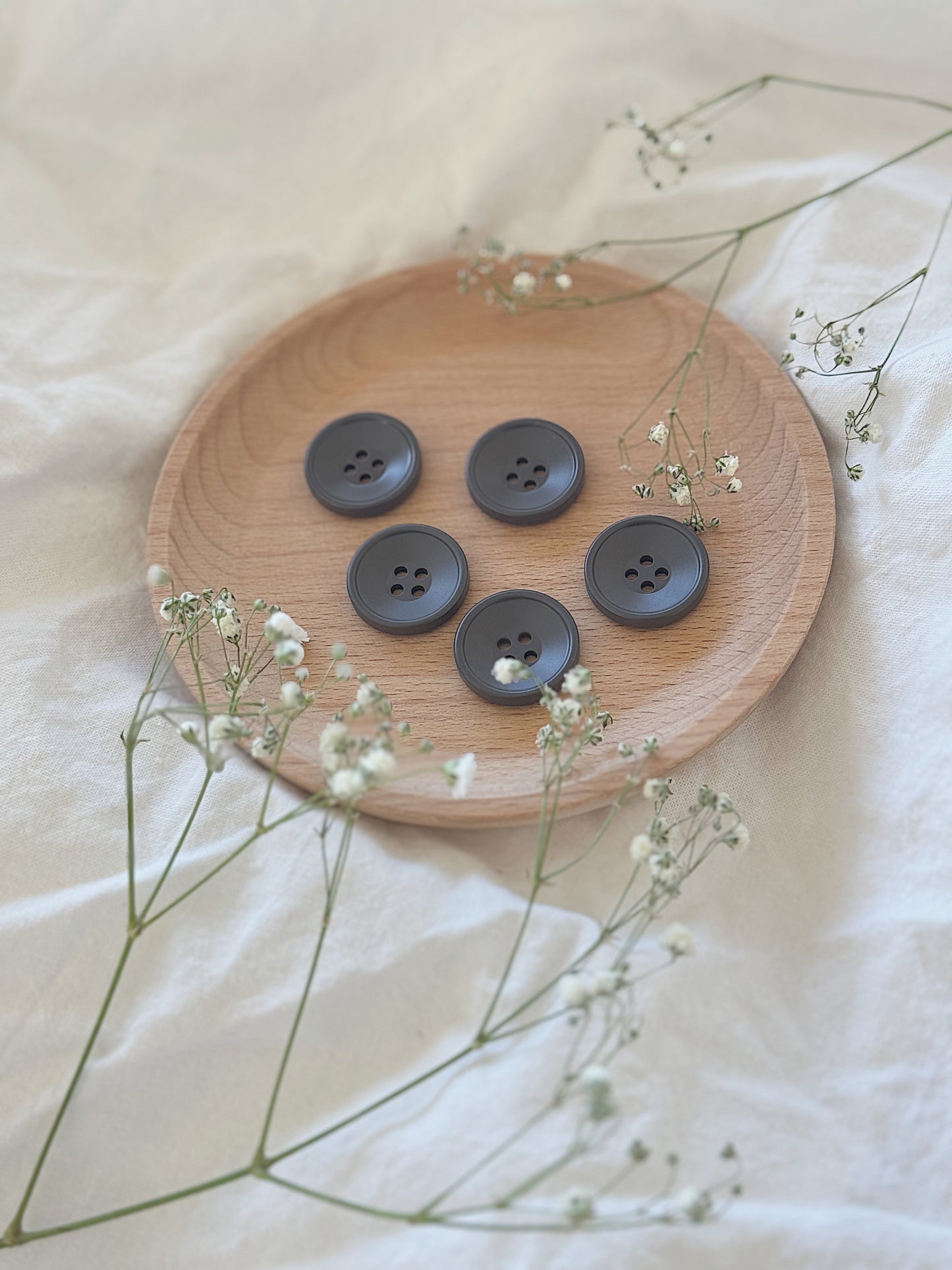 Knapper mørk grå 20mm