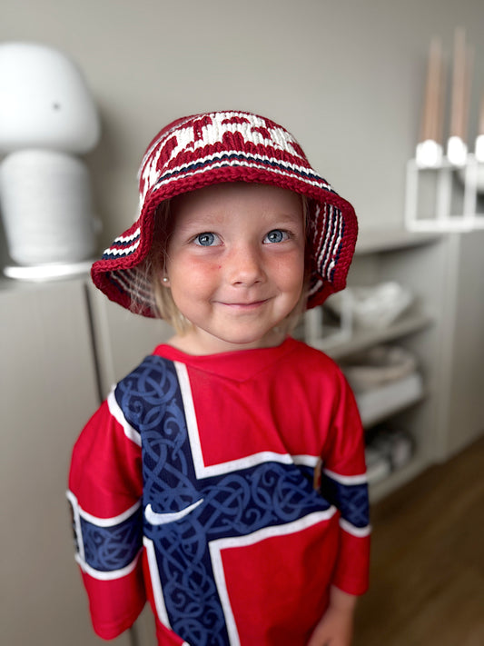Oppskrift - VM-bøttehatt HEIA NORGE! til barn.