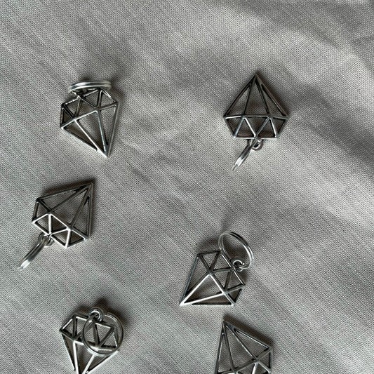 #215 Maskemarkør - Diamant sølv